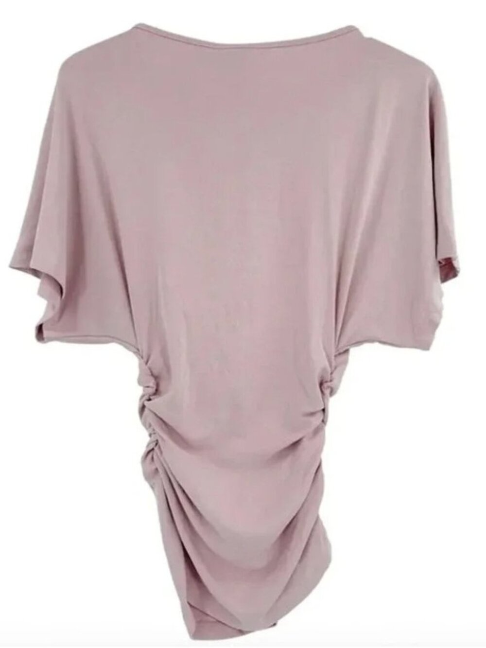 NWT OGL Sandwashed Boatneck Batwing Sleeve Side Ruched Top Blush Pink S - Picture 5 of 13